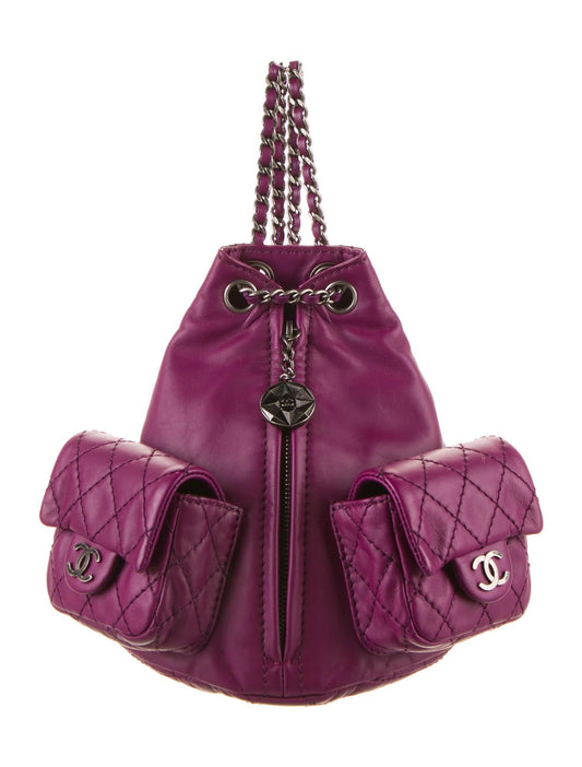 CHANEL CC QUILTED LAMBSKIN MINI BACKPACK