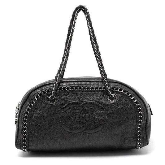 CHANEL CALFSKIN CHAIN TRIM LUXE LIGNE MEDIUM BOWLER BAG