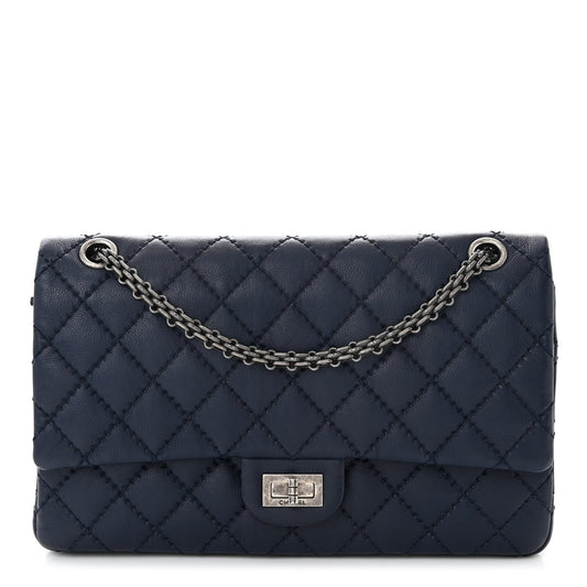 CHANEL 2.55 REISSUE DOUBLE FLAP CALFSKIN LEATHER 226 SHOULDER BAG