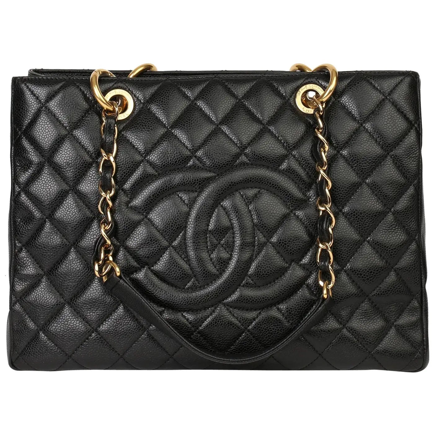 CHANEL CAVIAR QUILTED GRAND SHOPPING TOTE BAG-HS