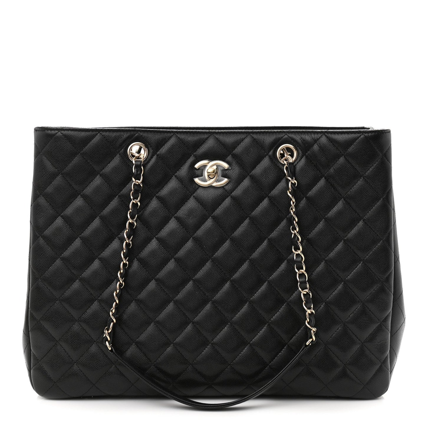 CHANEL CAVIAR QUILTED GRAND SHOPPING TOTE BAG-HS