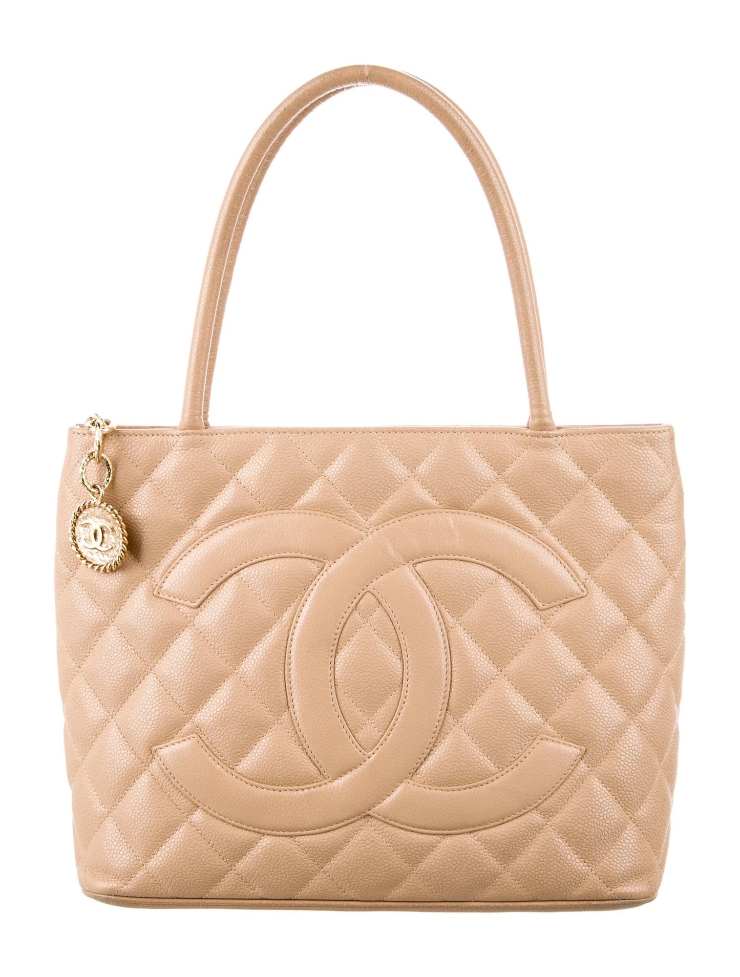 CHANEL CAVIAR QUILTED LEATHER MEDALLION TOTE BAG