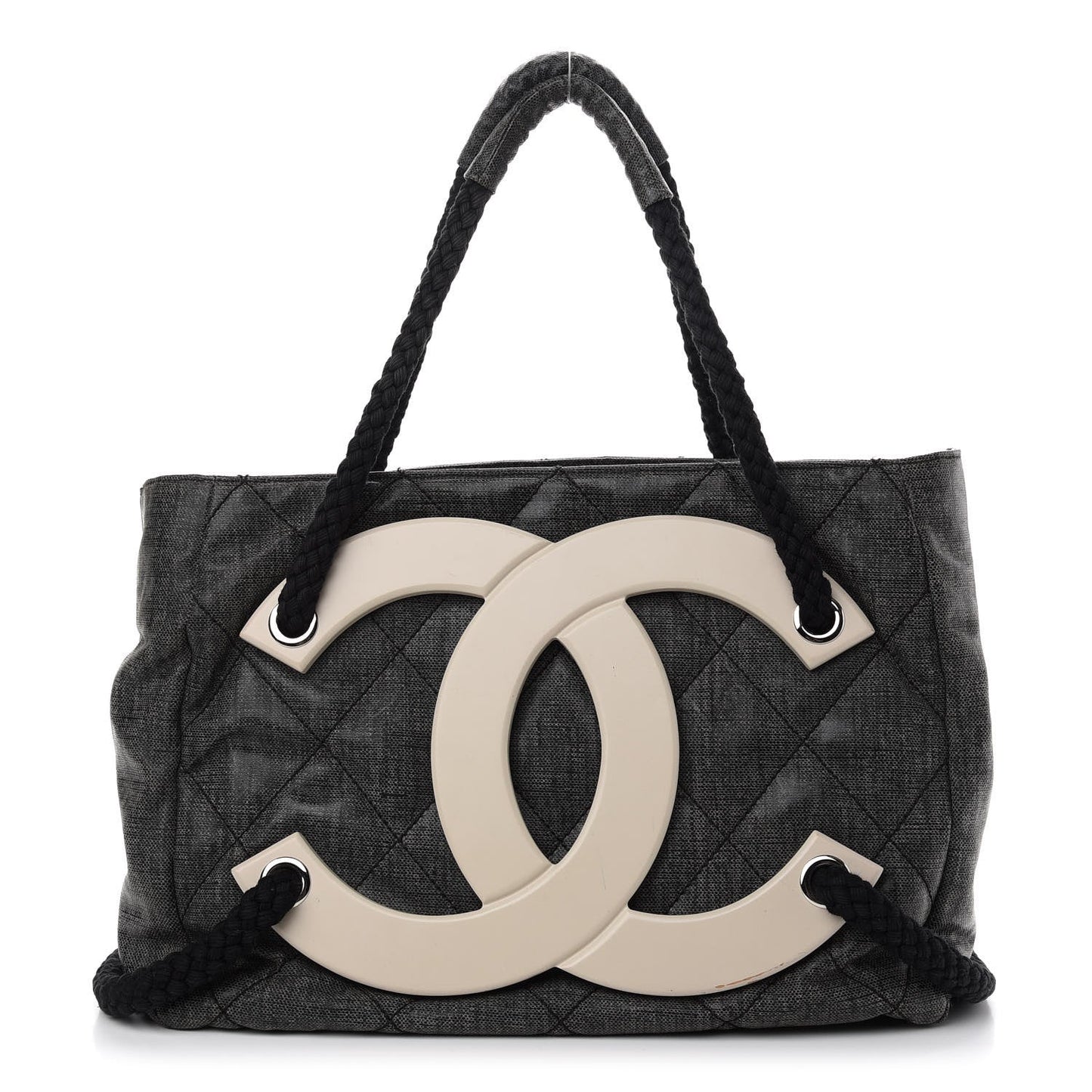 CHANEL COATET CANVAS LARGE CC TOTE BAG