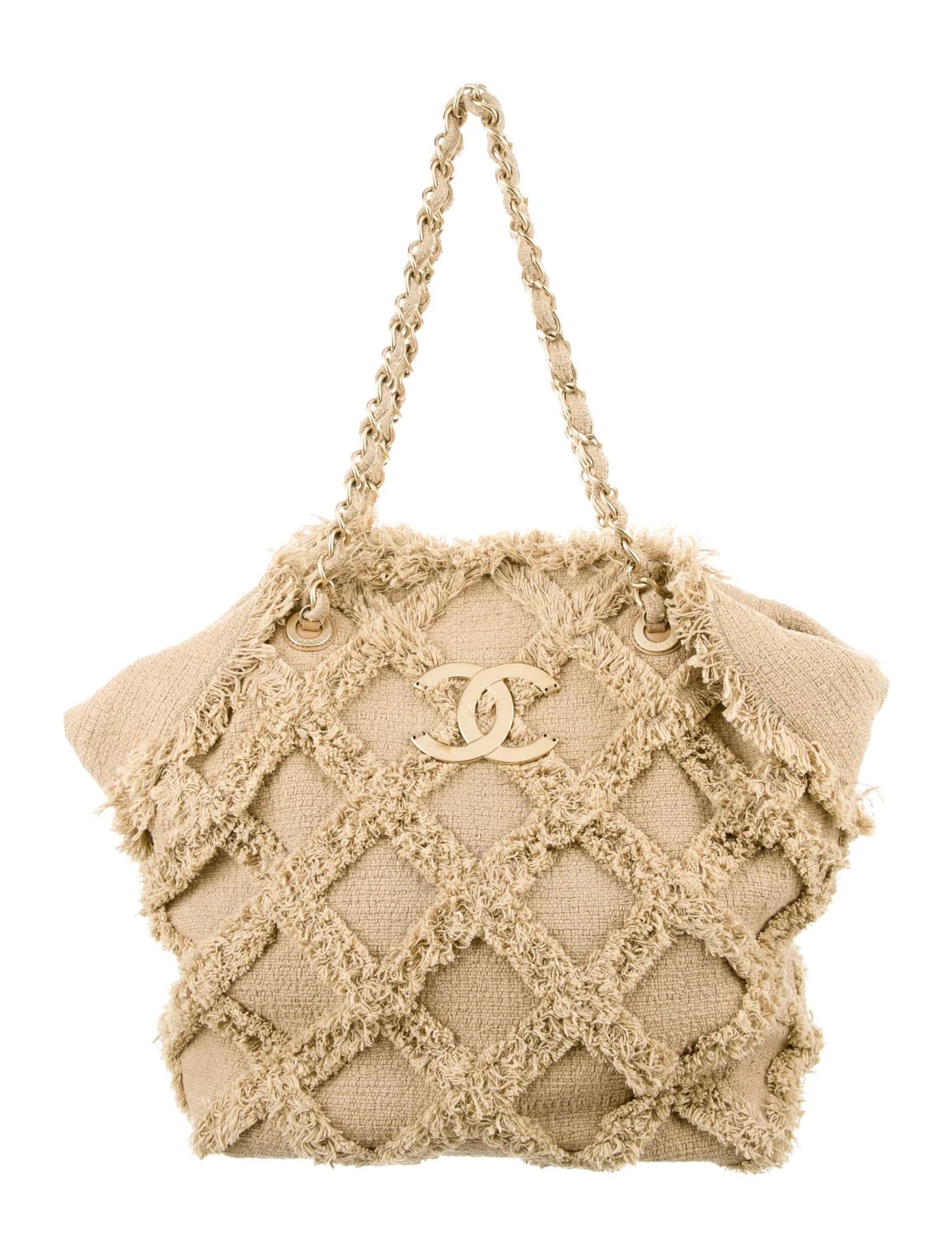 CHANEL NATURE QUILTED TWEED TOTE BAG