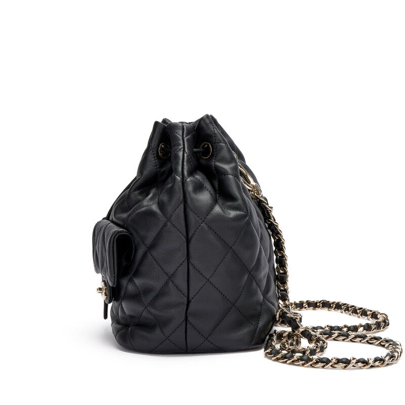 CHANEL 2023 QUILTED LAMBSKIN DUMA SMALL BACKPACK