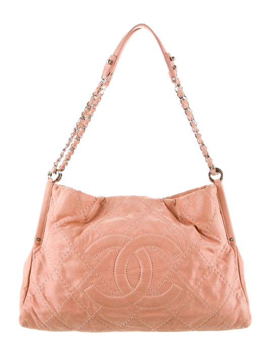 CHANEL QUILTED CALFSKIN LEATHER SEA HIT IRIDESCENT LARGE TOTE BAG