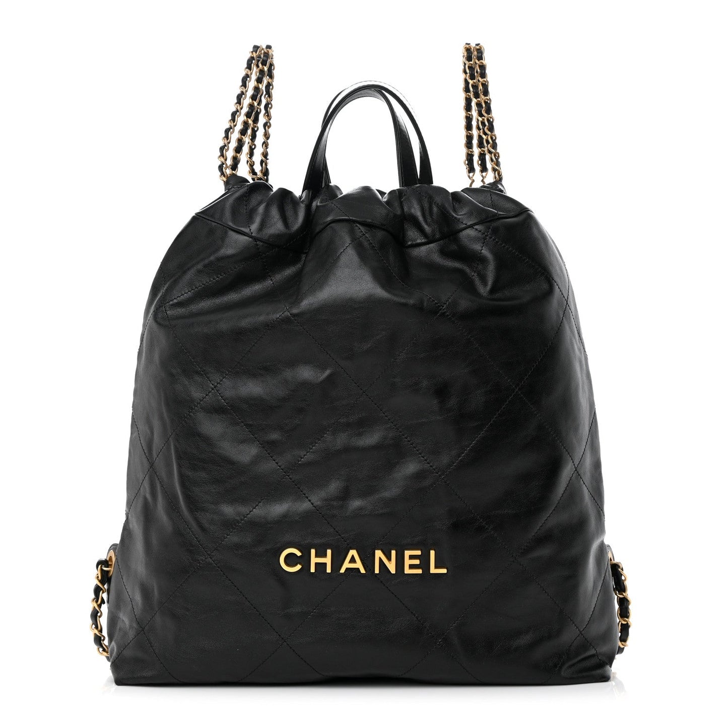 CHANEL SHINY QUILTED CALFSKIN LEATHER CHANEL 22 BACKPACK
