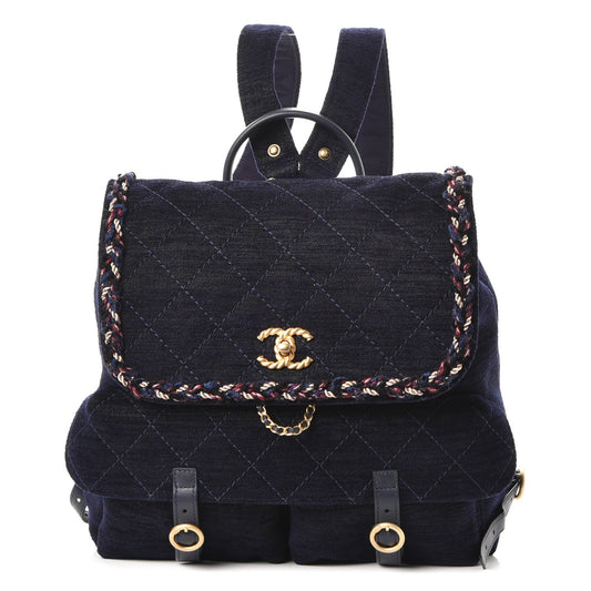 CHANEL RUE CAMBON WOOL VELVET PARISIAN STROLL BACKPACK