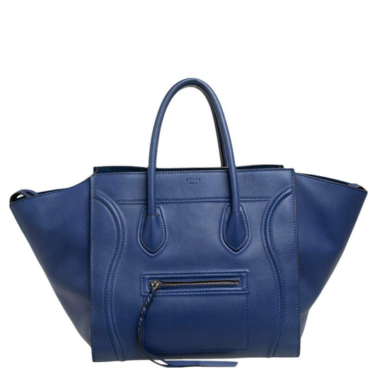 CÉLINE NAVY BLUE LEATHER PHANTOM LUGGAGE TOTE BAG