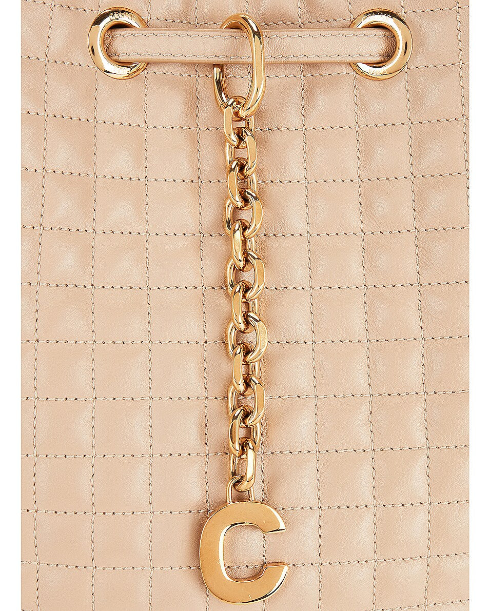 CÉLINE C CHARM QUILTED CALFSKIN LEATHER BACKPACK