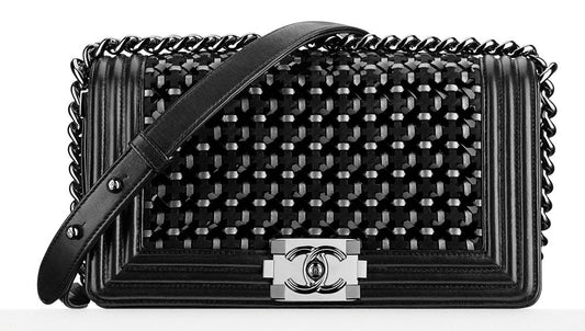 CHANEL BRAIDED BOY LAMBSKIN FLAP BAG