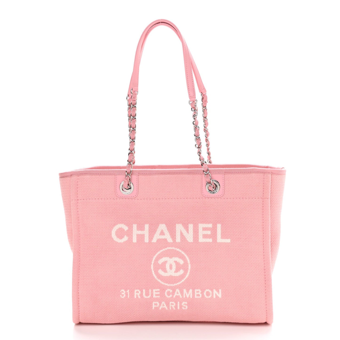 CHANEL DEAUVILLE MIXED FABRIC TOTE