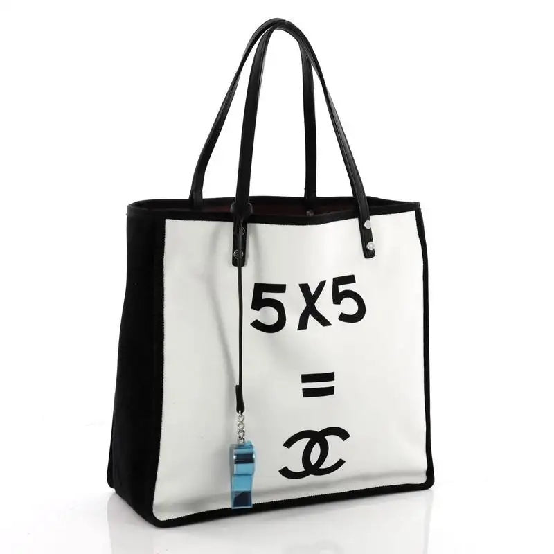 CHANEL LET'S DEMONSTRATE CANVAS TOTE BAG
