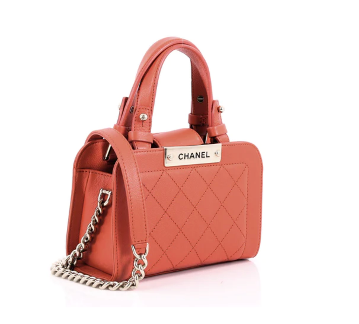CHANEL LABEL CLICK QUILTED CALFSKIN MINI SHOPPING TOTE BAG