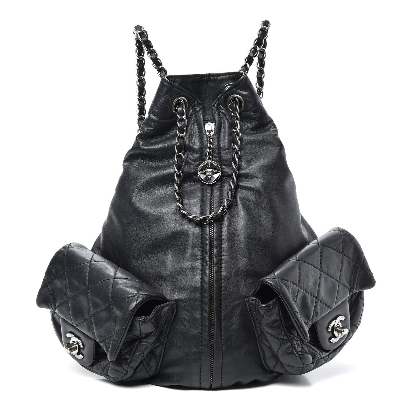 CHANEL MULTI POCKETS CALFSKIN LEATHER BACKPACK