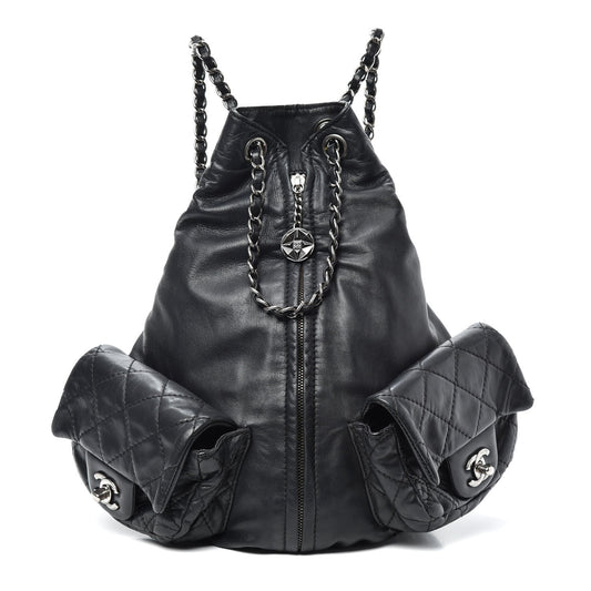 CHANEL MULTI POCKETS CALFSKIN LEATHER BACKPACK