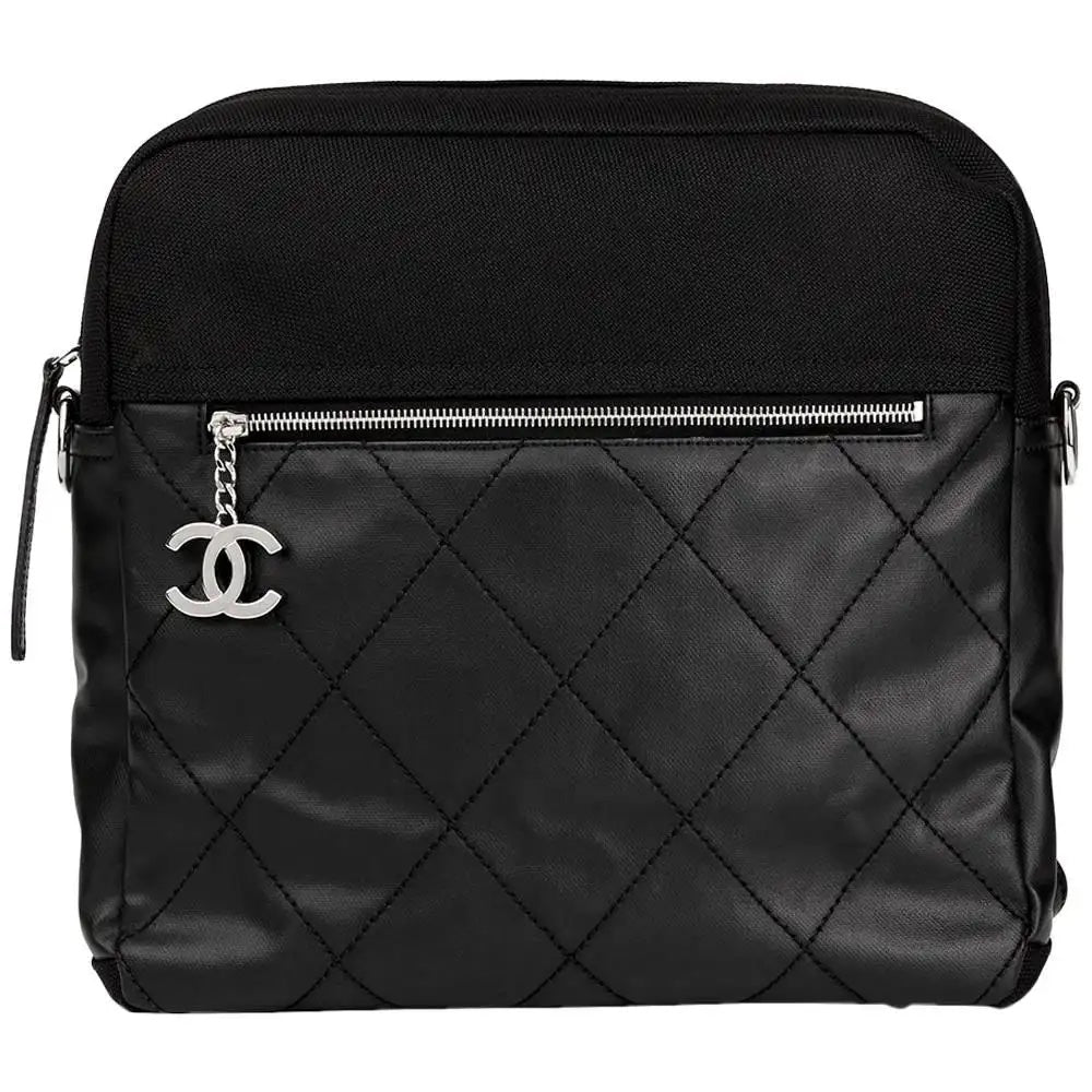 CHANEL PARIS BIARRITZ CC QUILTED COATED CANVAS BACKPACK