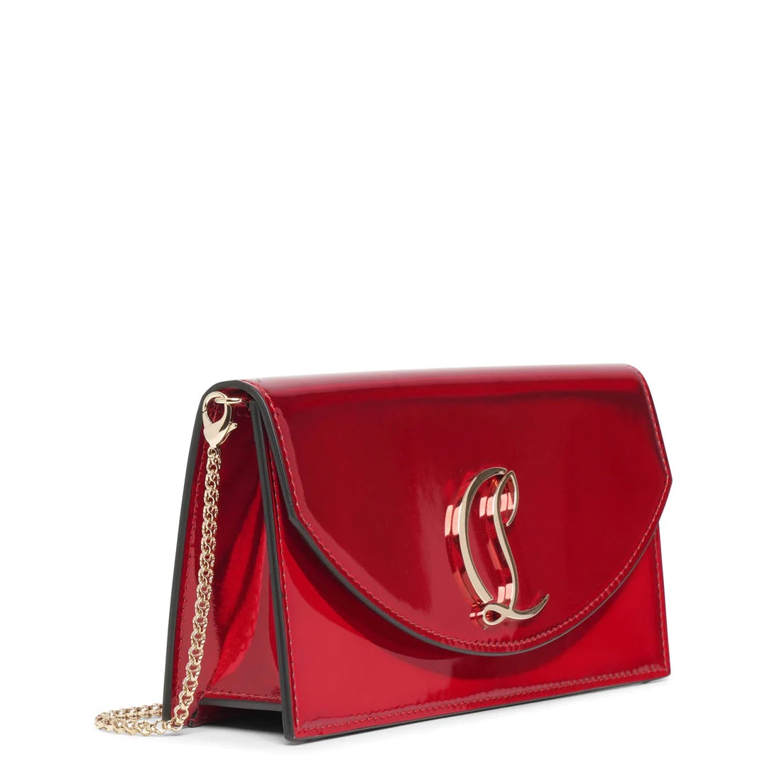 CHRISTIAN LOUBOUTIN LOUBI54 PATENT LEATHER CLUTCH BAG