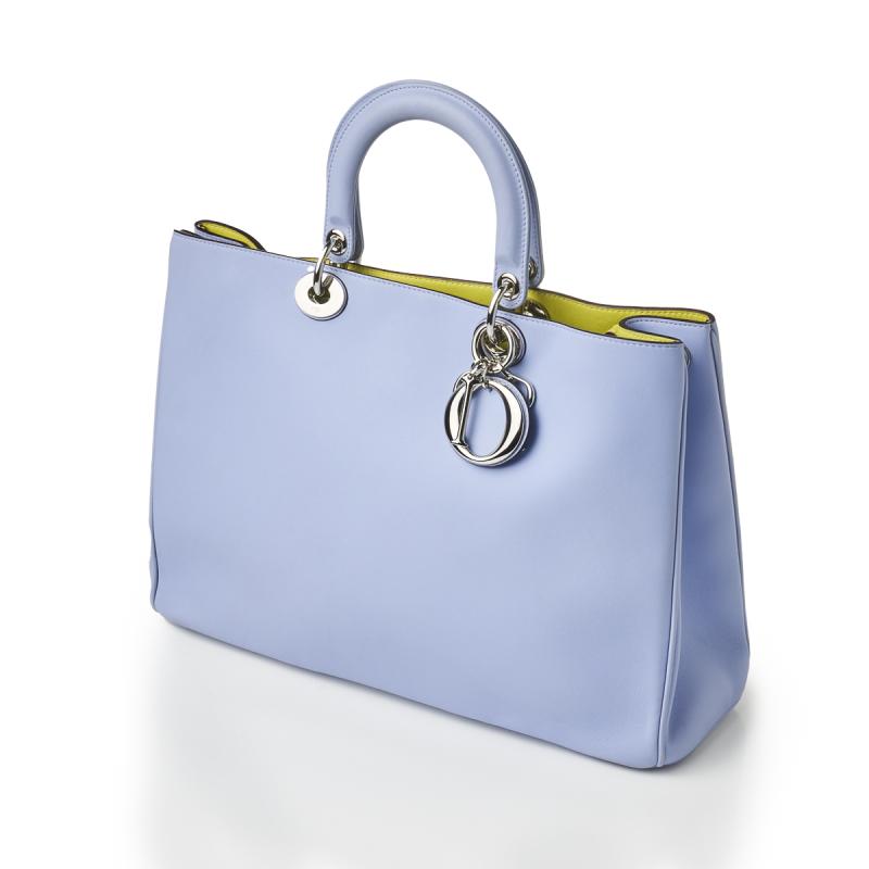 CHRISTIAN DIOR BICOLOR SOFT CALFSKIN DIORSSIMO TOTE BAG