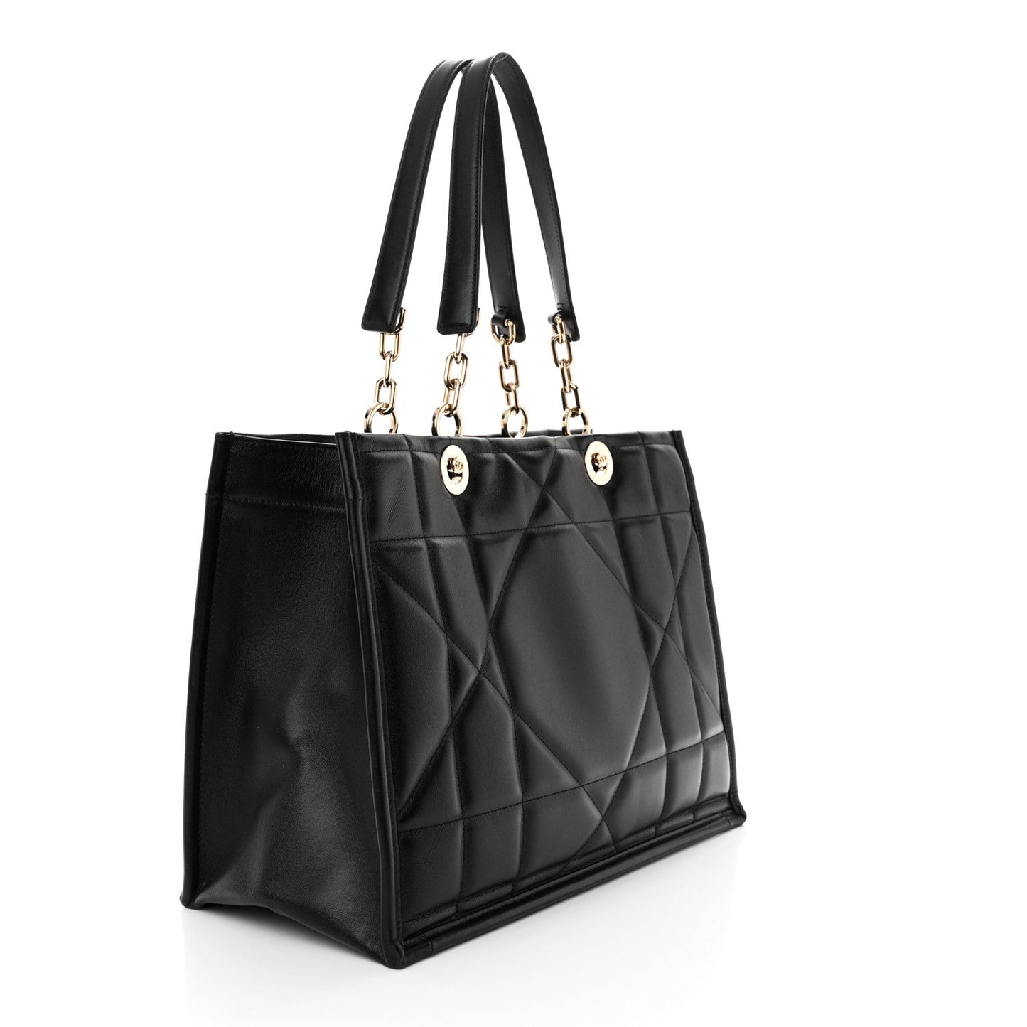 CHRISTIAN DIOR CALFSKIN ARCHICANNAGE ESSENTIAL LARGE TOTE BAG