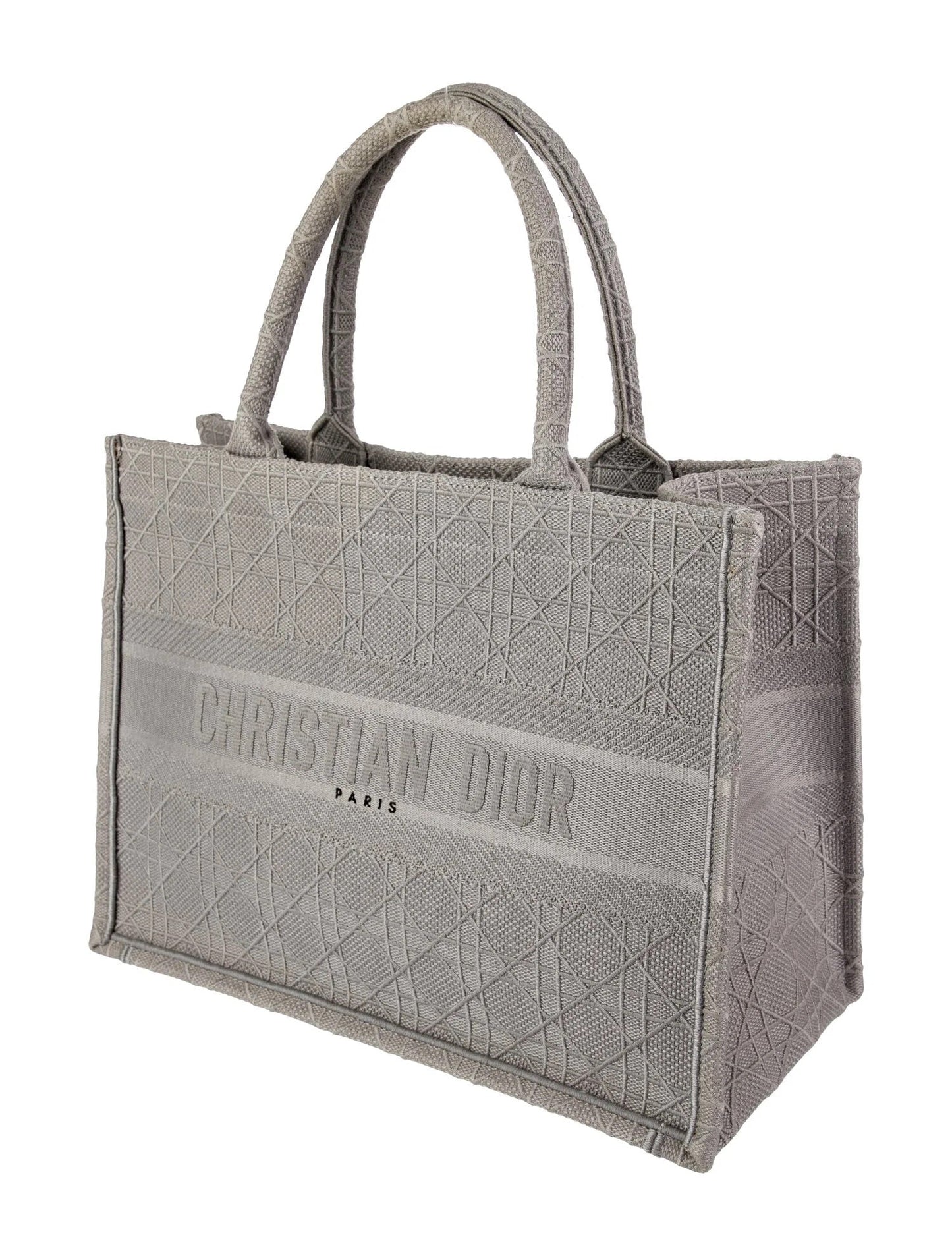 DIOR EMBROIDERED CANNAGE MEDIUM BOOK TOTE BAG
