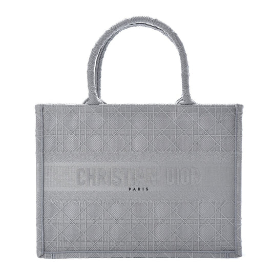 DIOR EMBROIDERED CANNAGE MEDIUM BOOK TOTE BAG