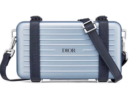 DIOR X RIMOWA ALUMINUM PERSONAL CLUTCH ON STRAP