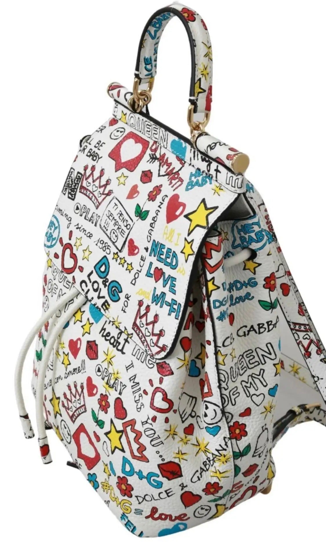 DOLCE & GABBANA SICILY DG LOVE TRAVEL LEATHER BACKPACK