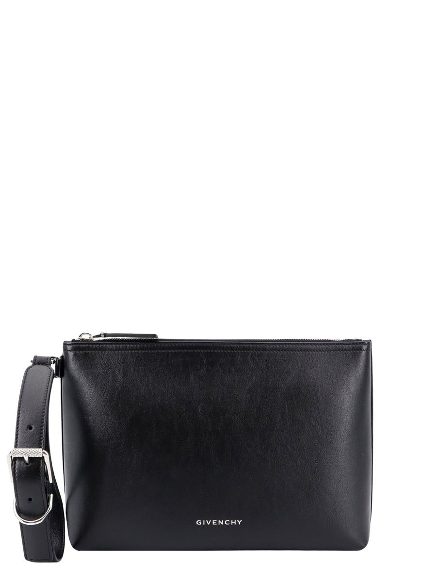 GIVENCHY VOYOU CALFSKIN LEATHER CLUTCH WRISTLET BAG