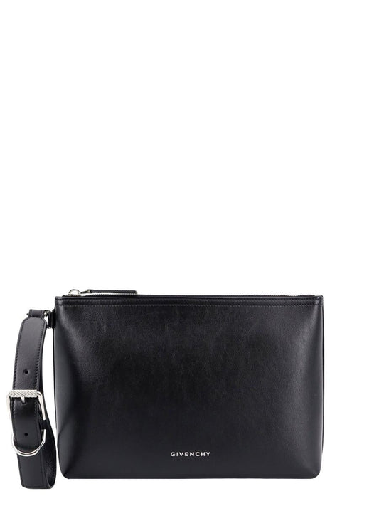 GIVENCHY VOYOU CALFSKIN LEATHER CLUTCH WRISTLET BAG