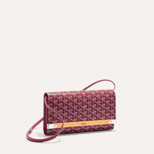 GOYARD GOYARDINE MONTE CARLO BOISE PM CLUTCH WITH SHOULDER STRAP