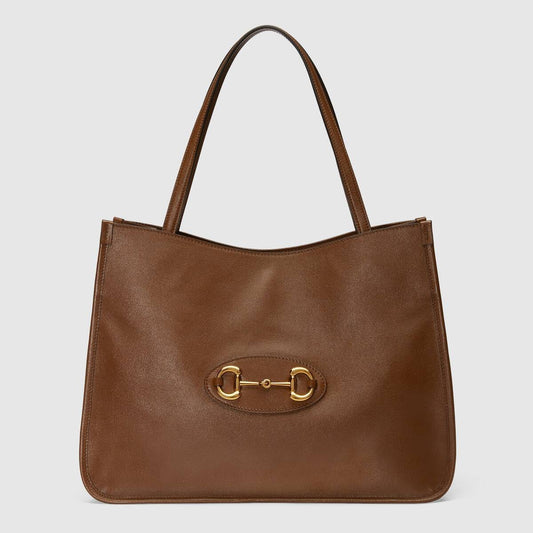 GUCCI 1955 HORSEBIT TOTE BAG BROWN