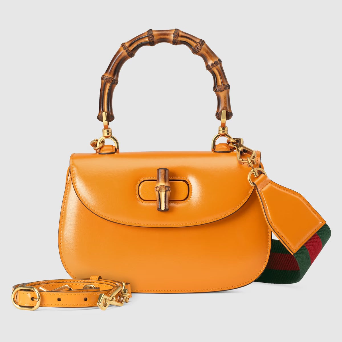 GUCCI BAMBOO 1947 SMALL TOP HANDLE CALFSKIN LEATHER BAG