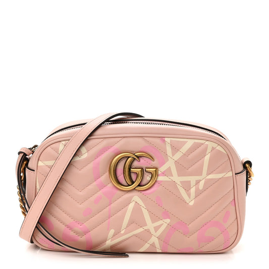 GUCCI GG MARMONT CALFSKIN MATELASSE GUCCI GHOST SHOULDER BAG