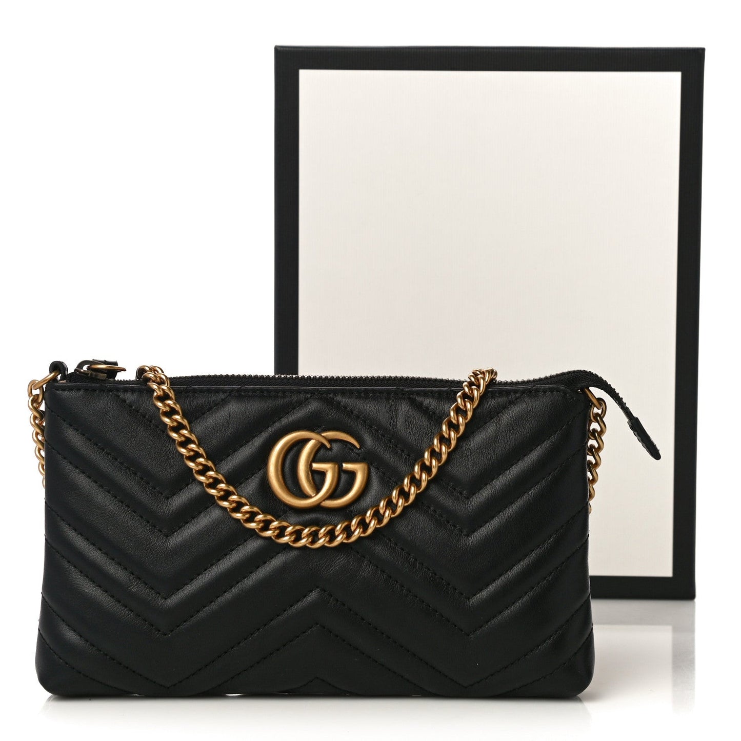 GUCCI GG CALFSKIN MATELASSE MARMONT MINI CHAIN BAG