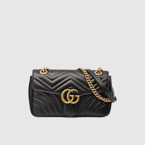 GUCCI GG MARMONT MATELASSE CALFSKIN LEATHER SMALL SHOULDER BAG