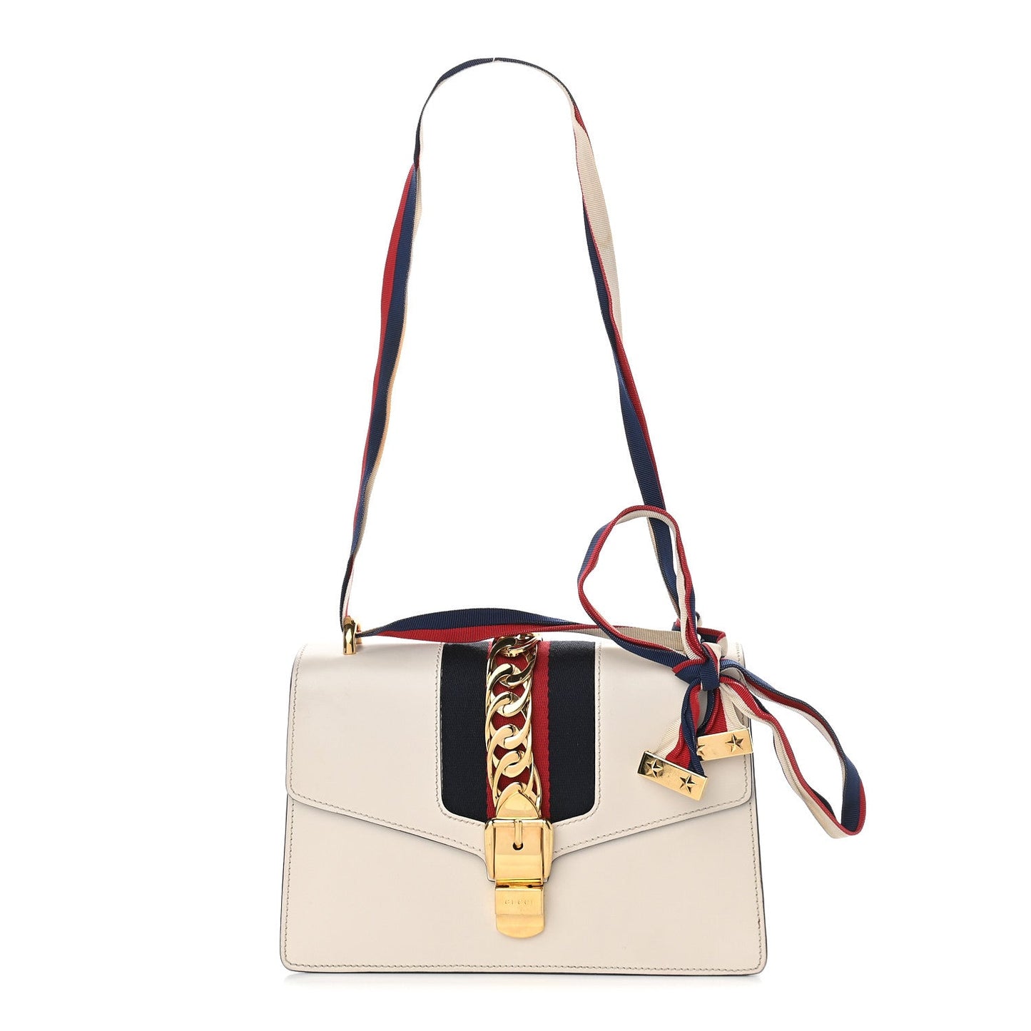 GUCCI SMALL SYLVIE CALFSKIN LEATHER SHOULDER BAG