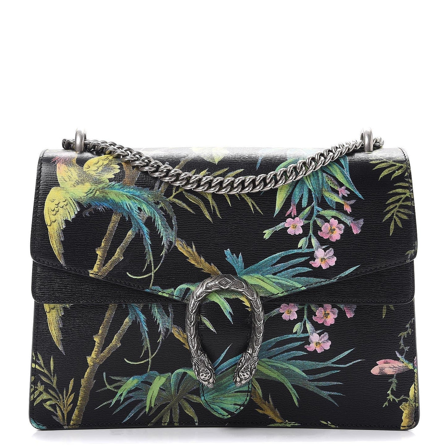 GUCCI CALFSKIN TROPICAL PRINT MEDIUM DIONYSUS SHOULDER BAG