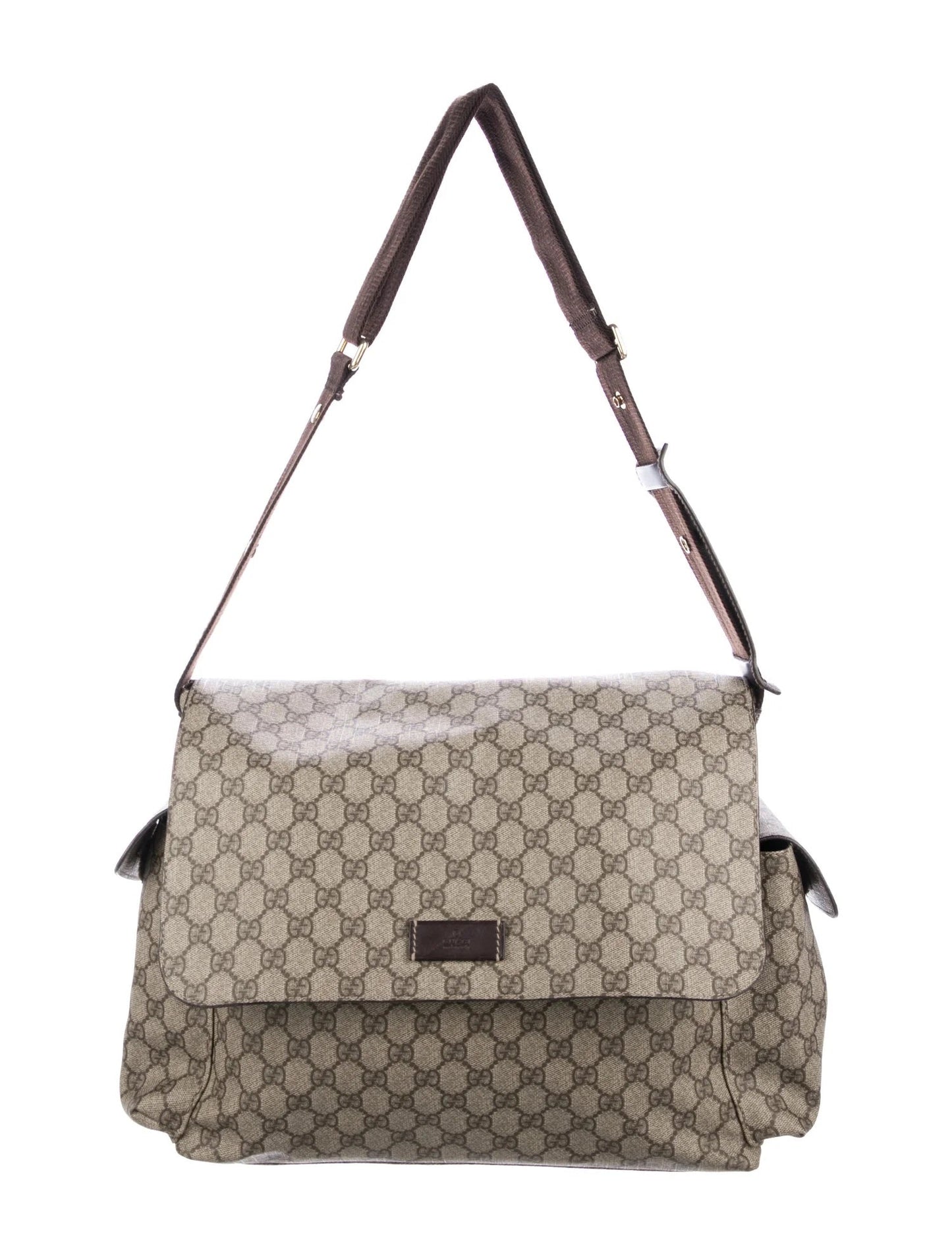 GUCCI GG SUPREME MONOGRAM SELLERIA CALFSKIN DIAPER BAG