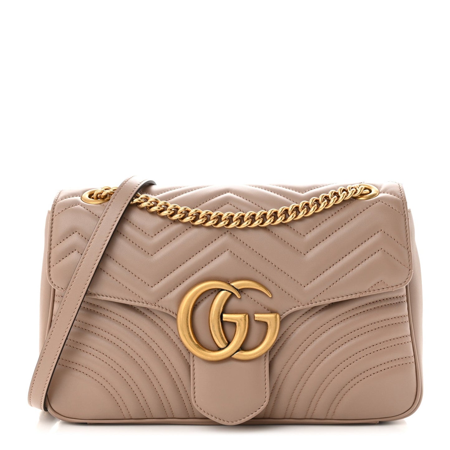 GUCCI GG MARMONT CALFSKIN LEATHER MEDIUM SHOULDER BAG