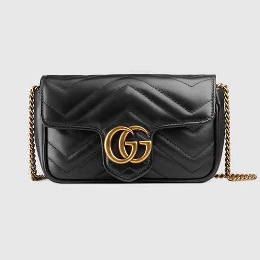 GUCCI GG MARMONT SUPER MINI CALFSKIN LEATHER BAG