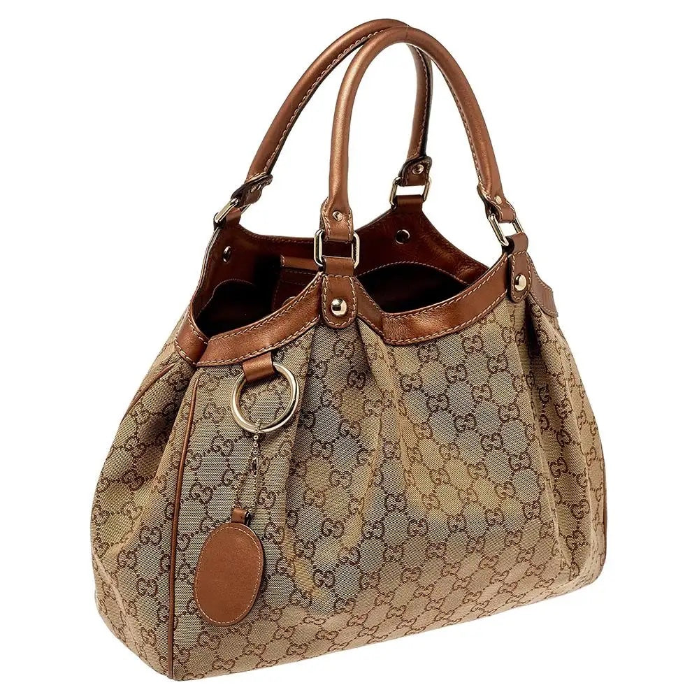 GUCCI GG MONOGRAM MEDIUM SUKEY TOTE BAG