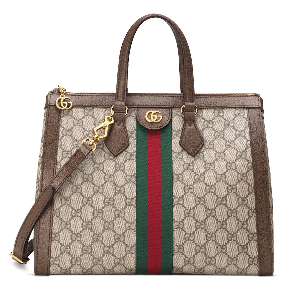 GUCCI GG OPHIDIA TOP HANDLE TOTE BAG