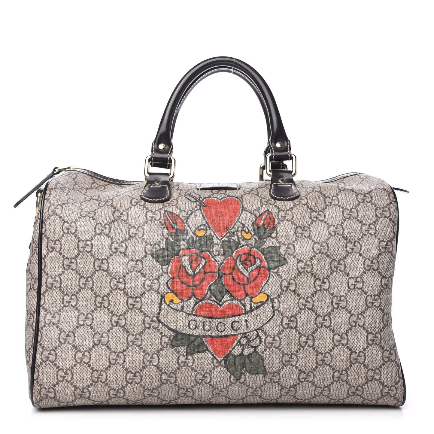 GUCCI GG PLUS MONOGRAM TATTO HEART JOY BOSTON BAG