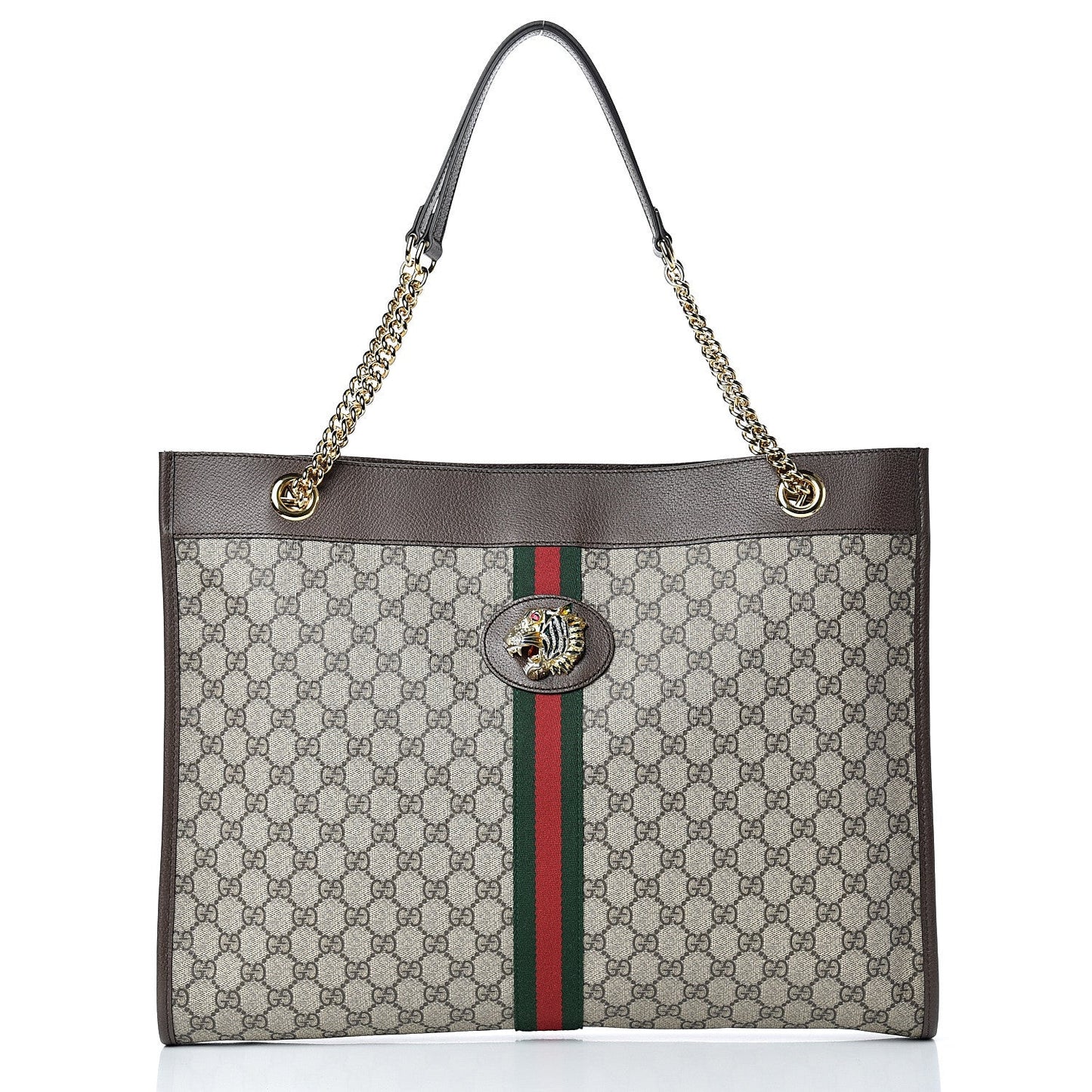 GUCCI GG SUPREME MONOGRAM LARGE RAJHA TOTE BAG