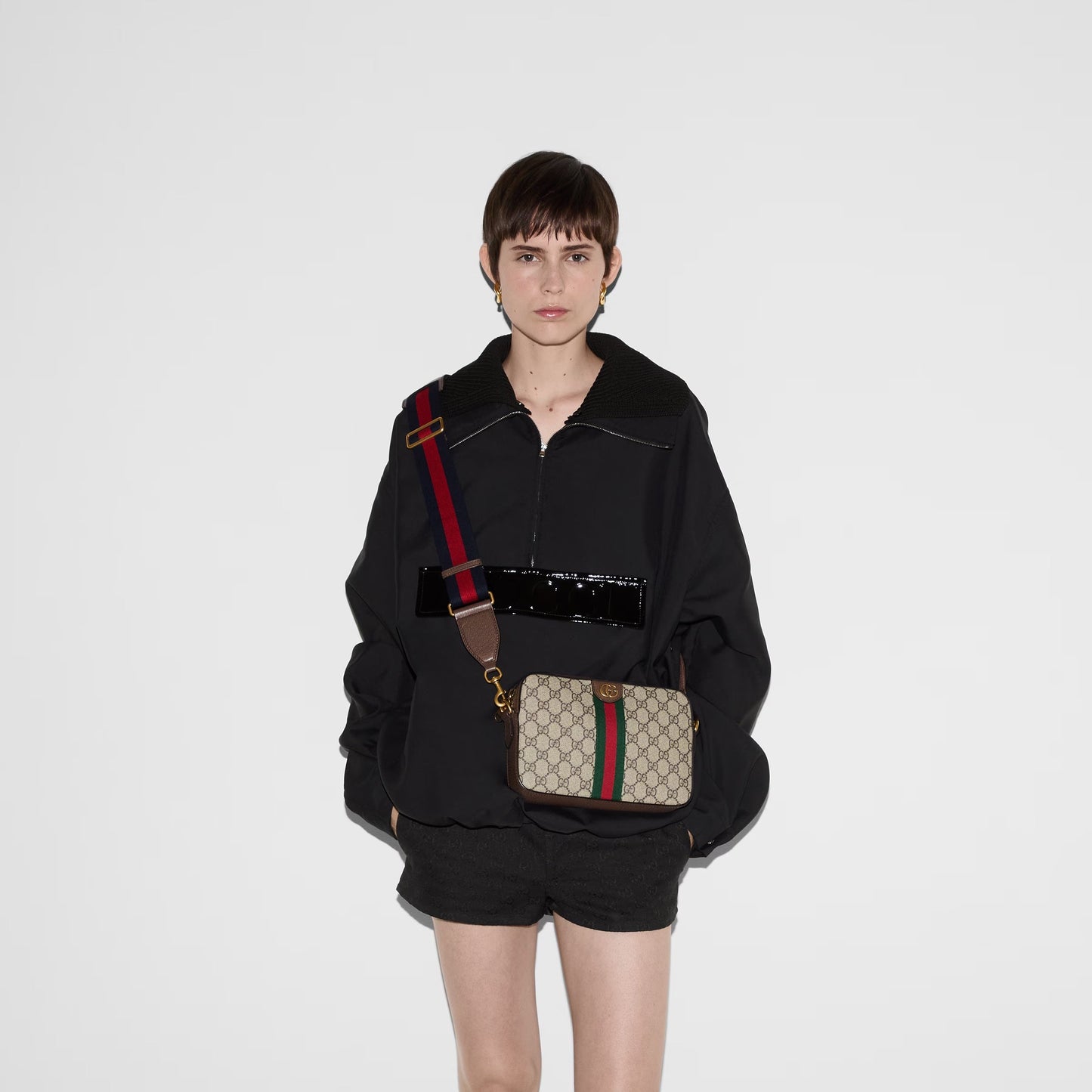 GUCCI GG SUPREME MONOGRAM OPHIDIA CROSSBODY/ WRISTLET BAG