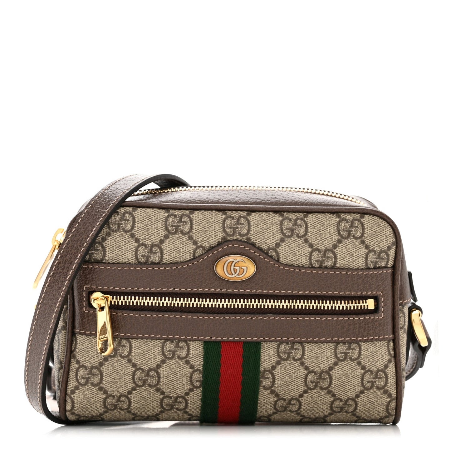 GUCCI GG SUPREME MONOGRAM WEB MINI OPHIDIA CROSSBODY