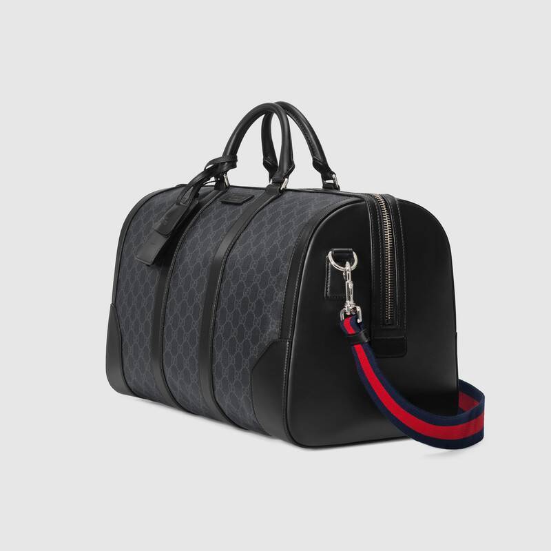 GUCCI GG LOGO COATED CAVAS DUFFLE BAG