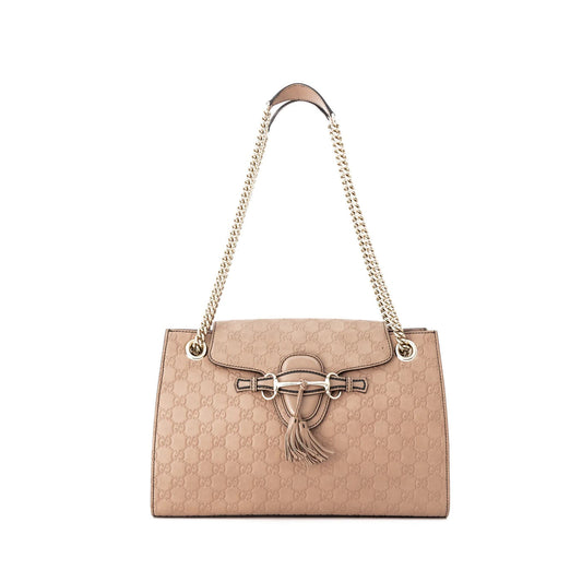 GUCCI GUCCISSIMA EMILY LARGE LEATHER CHAIN BAG
