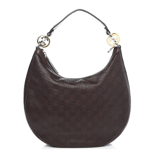 GUCCI GUCCISSIMA MEDIUM GG TWINS LEATHER HOBO BAG
